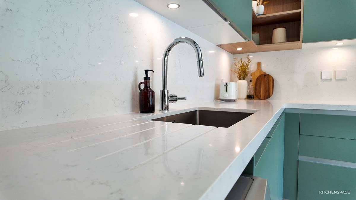 Sage Green with Wood Accent Kitchen 